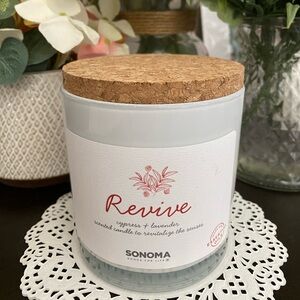 🆕🌿 SONOMA “REVIVE” CYPRESS & LAVENDER 3-WICK SCENTED CANDLE. 13 oz. BRAND NEW.